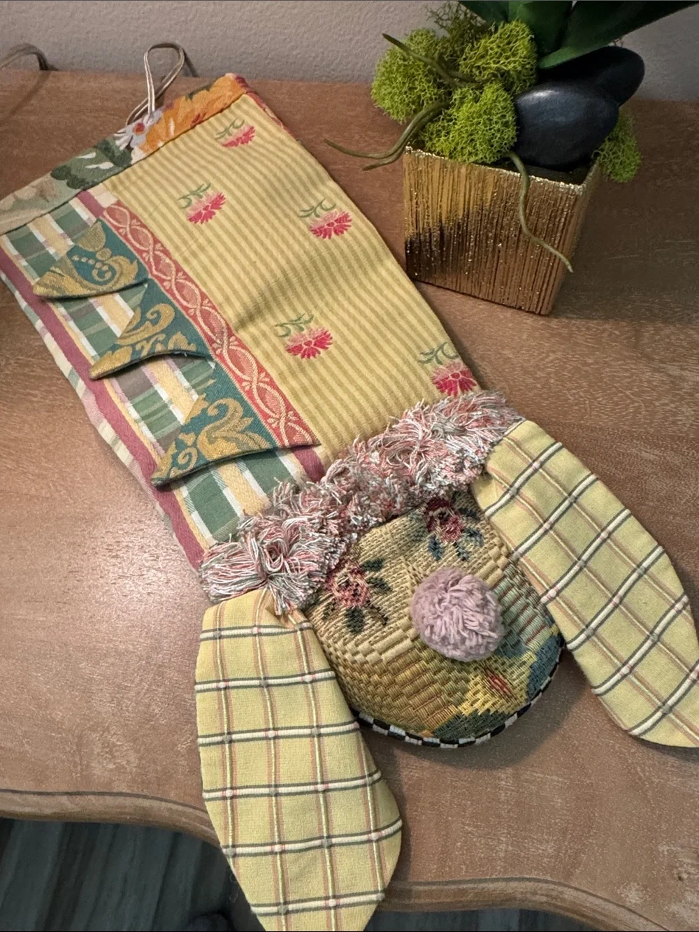 Retired, Collectible MacKensie-Childs Tapestry Fabric Bunny Pot Holder